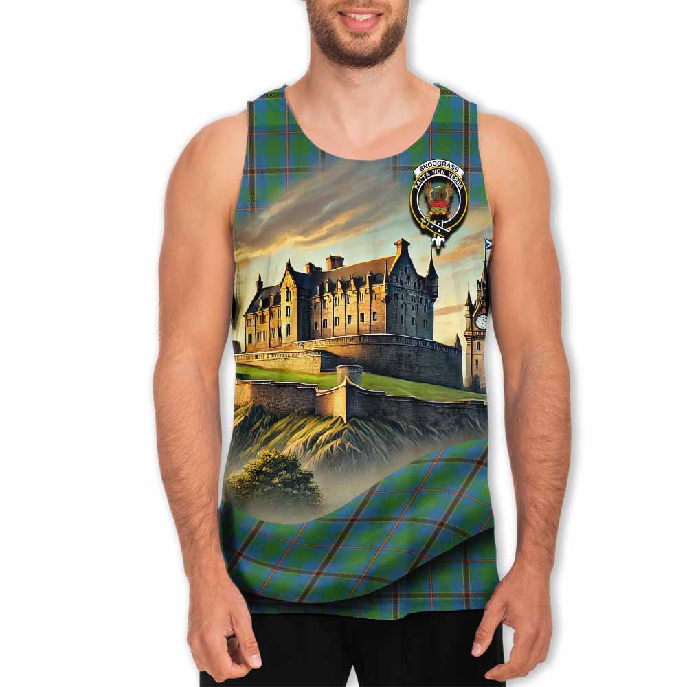 Snodgrass Tartan Family Crest Men's Tank Top with Scottish Ancient Castle Style Men - Tartan Vibes Clothing