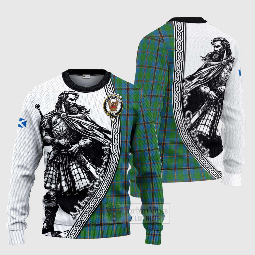 Snodgrass Tartan Clan Crest Knitted Sweater with Highlander Warrior Celtic Style Unisex - Tartan Vibes Clothing