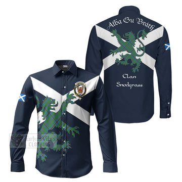 Snodgrass Tartan Lion Rampant Long Sleeve Button Shirt Proudly Display Your Heritage with Alba Gu Brath and Clan Name Men's Shirt S - Tartan Vibes Clothing