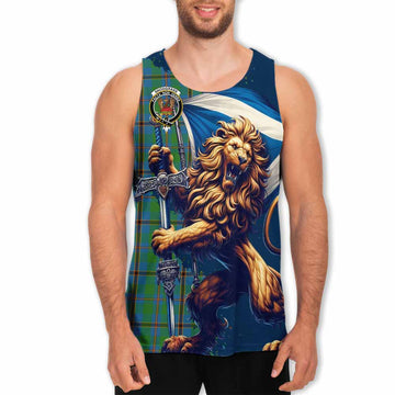 Snodgrass Tartan Family Crest Men's Tank Top with Scottish Majestic Lion Men - Tartan Vibes Clothing
