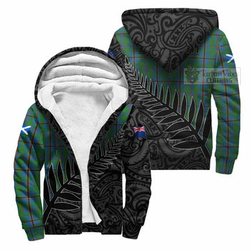 Snodgrass Crest Tartan Sherpa Hoodie with New Zealand Silver Fern Half Style Unisex S - Tartan Vibes Clothing