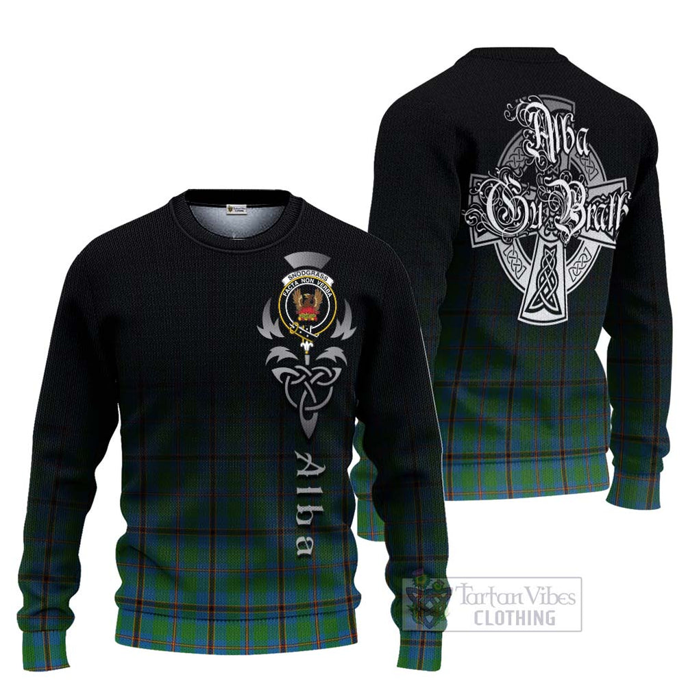 Snodgrass Tartan Ugly Sweater Featuring Alba Gu Brath Family Crest Celtic Inspired Unisex - Tartan Vibes Clothing