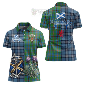 Snodgrass Tartan Women's Polo Shirt Happy St. Andrew's Day Half Tartan Style Women - Tartan Vibes Clothing