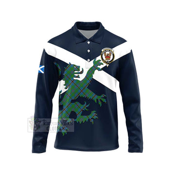 Snodgrass Tartan Lion Rampant Long Sleeve Polo Shirt Proudly Display Your Heritage with Alba Gu Brath and Clan Name Unisex - Tartan Vibes Clothing
