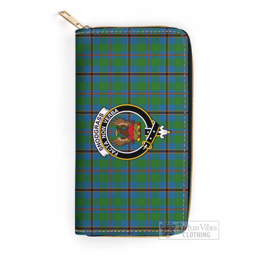 Snodgrass Tartan Women's Leather Wallet with Family Crest One Size 19.7*10.5*3.5 cm - Tartan Vibes Clothing