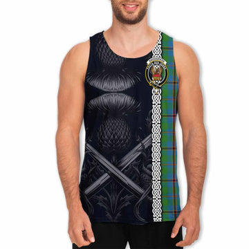 Snodgrass Tartan Men's Tank Top with Family Crest Cross Sword Thistle Celtic Vibes Men - Tartan Vibes Clothing