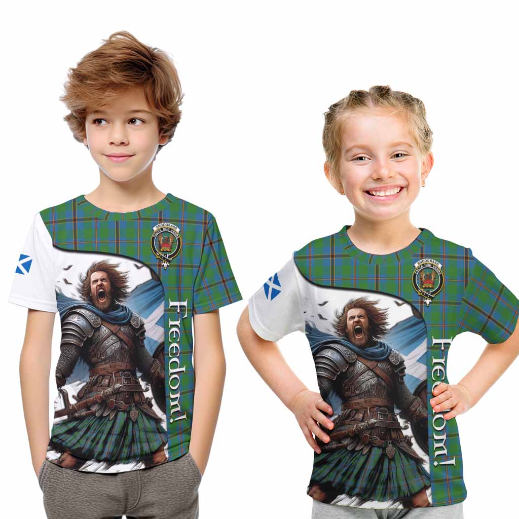 Tartan Vibes Clothing Snodgrass Crest Tartan Kid T-Shirt Inspired by the Freedom of Scottish Warrior