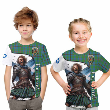 Tartan Vibes Clothing Snodgrass Crest Tartan Kid T-Shirt Inspired by the Freedom of Scottish Warrior