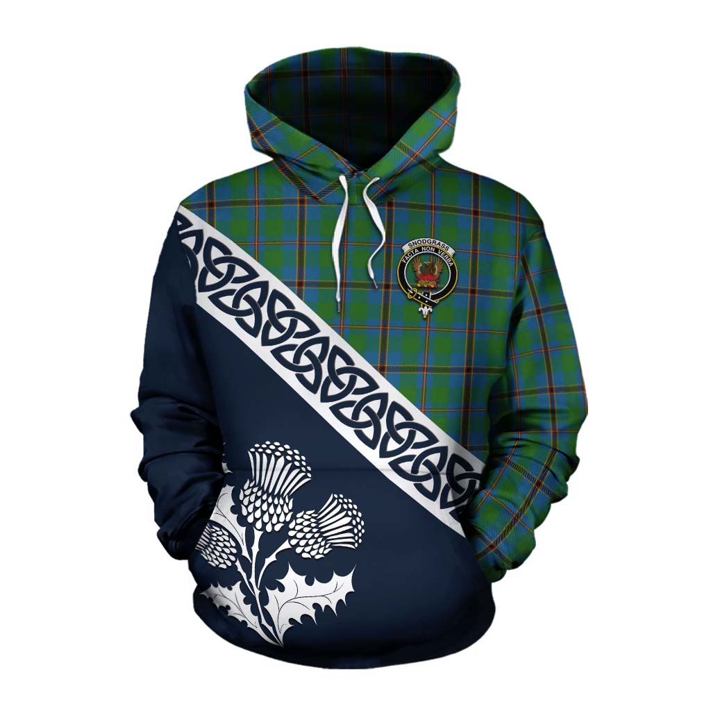 Snodgrass Tartan Cotton Hoodie Featuring Thistle and Scotland Map Pullover Hoodie XS - Tartan Vibes Clothing
