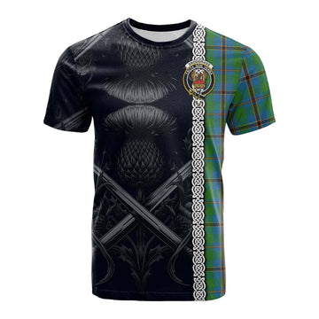 Tartan Vibes Clothing Snodgrass Tartan Cotton T-shirt with Family Crest Cross Sword Thistle Celtic Vibes