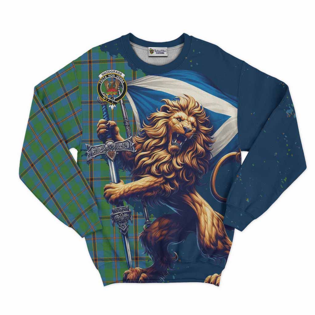 Snodgrass Tartan Family Crest Sweatshirt with Scottish Majestic Lion Unisex - Tartan Vibes Clothing
