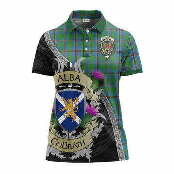 Snodgrass Tartan Family Crest Women's Polo Shirt Lion Rampant Royal Thistle Shield Celtic Inspired Women - Tartan Vibes Clothing