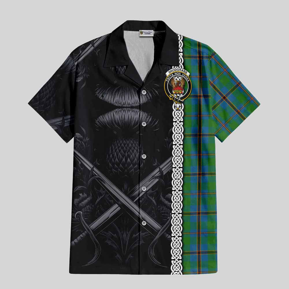 Snodgrass Tartan Hawaiian Shirt with Family Crest Cross Sword Thistle Celtic Vibes Kid - Tartan Vibes Clothing