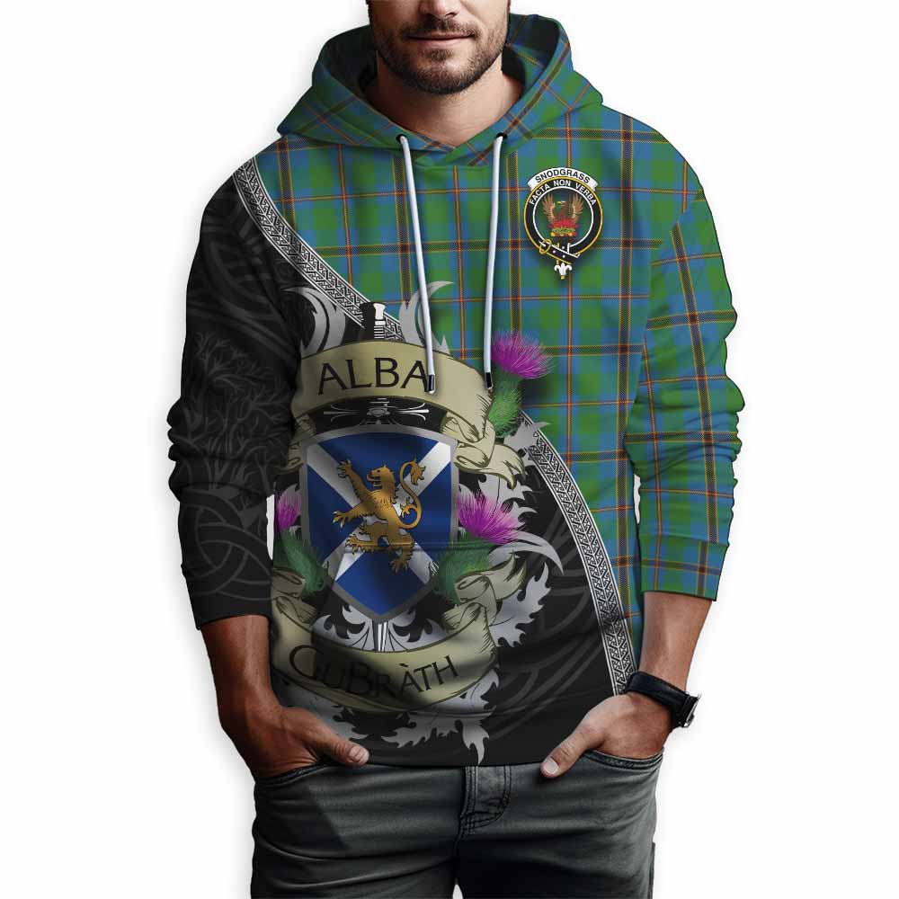 Snodgrass Tartan Family Crest Hoodie Lion Rampant Royal Thistle Shield Celtic Inspired Pullover Hoodie - Tartan Vibes Clothing