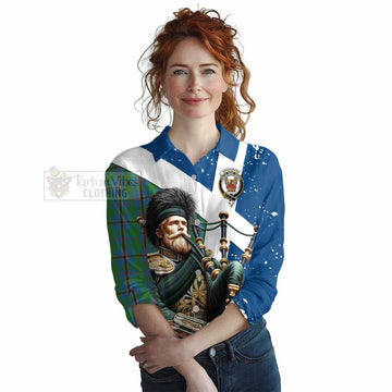 Snodgrass Tartan Women's Casual Shirt with Family Crest Scottish Bagpiper Vibes Female - Tartan Vibes Clothing
