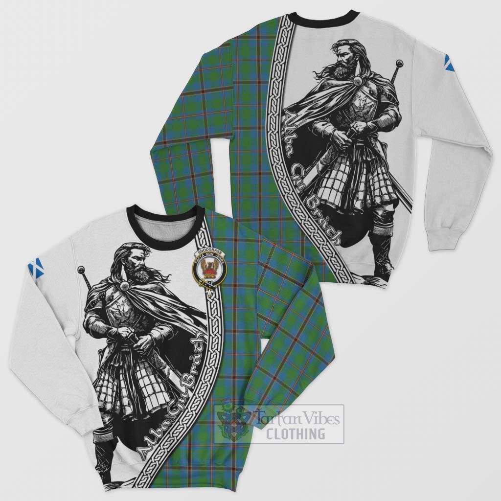 Snodgrass Tartan Clan Crest Sweatshirt with Highlander Warrior Celtic Style Unisex - Tartan Vibes Clothing
