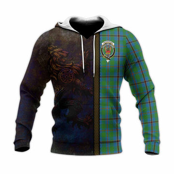 Tartan Vibes Clothing Snodgrass Tartan Family Crest Knitted Hoodie Alba Gu Brath Be Brave Lion Ancient Style