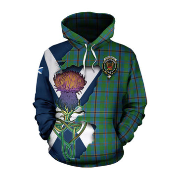 Tartan Vibes Clothing Snodgrass Tartan Family Crest Cotton Hoodie Scottish Thistle Celtic Inspired