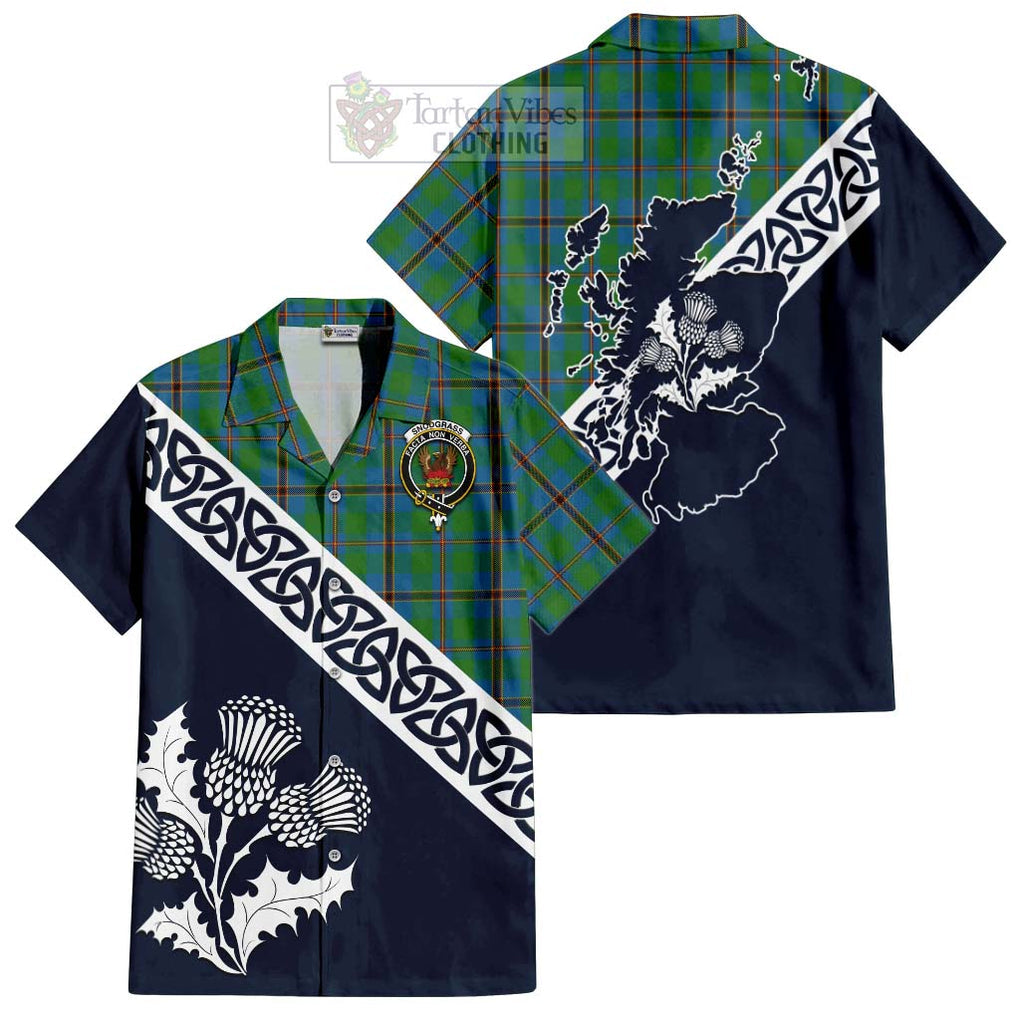 Snodgrass Tartan Hawaiian Shirt Featuring Thistle and Scotland Map Kid - Tartan Vibes Clothing