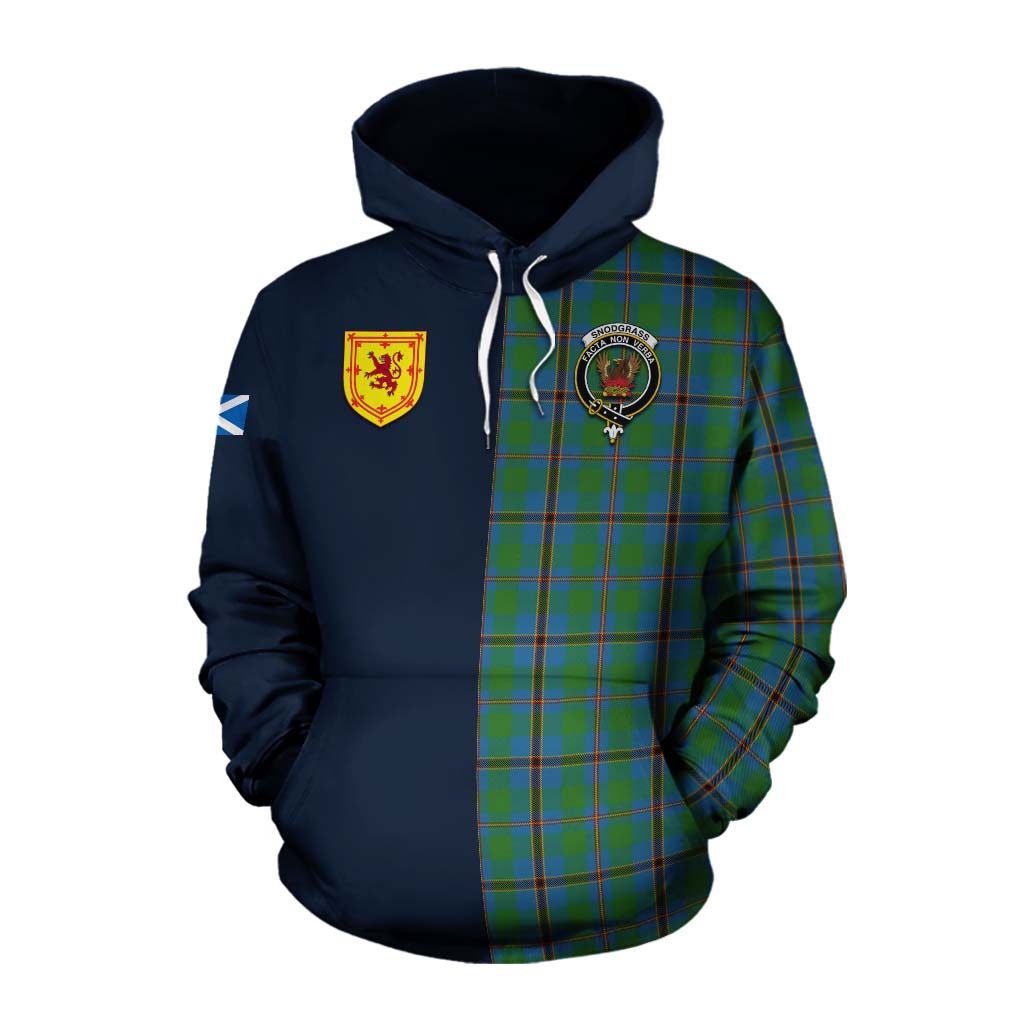 Snodgrass Tartan Cotton Hoodie Alba with Scottish Lion Royal Arm Half Style Pullover Hoodie XS - Tartan Vibes Clothing