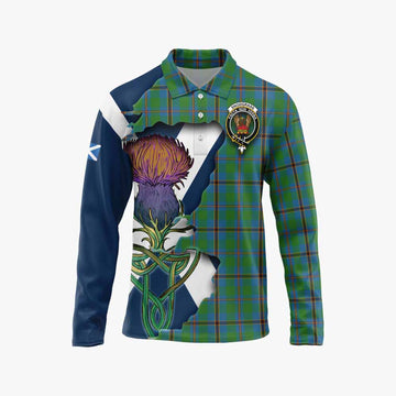 Tartan Vibes Clothing Snodgrass Tartan Family Crest Long Sleeve Polo Shirt Scottish Thistle Celtic Inspired