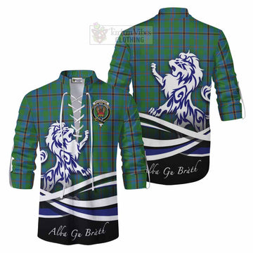 Snodgrass Tartan Ghillie Kilt Shirt with Alba Gu Brath Regal Lion Emblem Men - Tartan Vibes Clothing