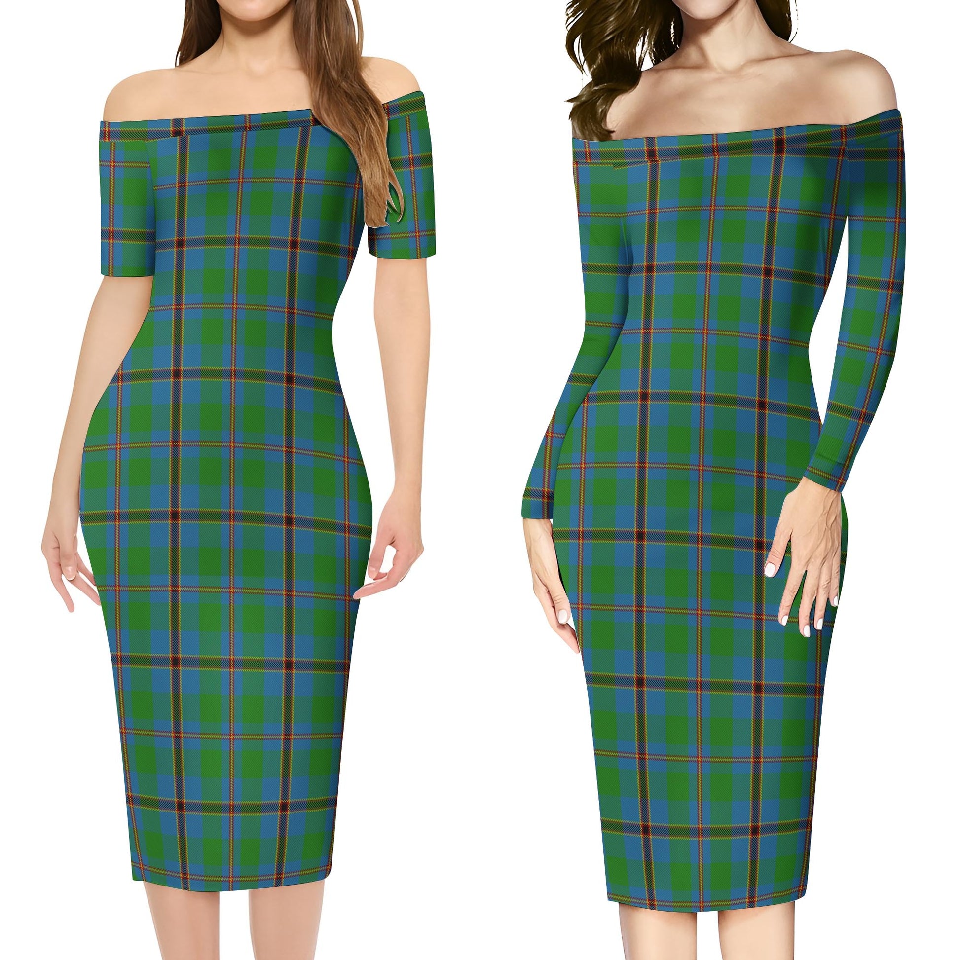 Snodgrass Tartan Off Shoulder Lady Dress Women's Dress - Tartan Vibes Clothing