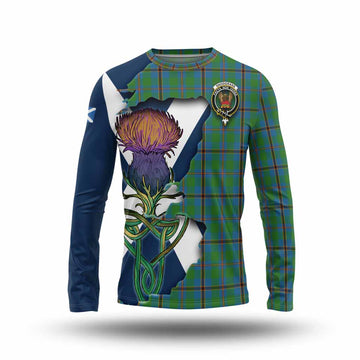 Tartan Vibes Clothing Snodgrass Tartan Family Crest Long Sleeve T-Shirt Scottish Thistle Celtic Inspired