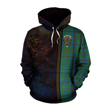 Tartan Vibes Clothing Snodgrass Tartan Family Crest Cotton Hoodie Alba Gu Brath Be Brave Lion Ancient Style
