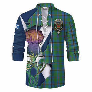 Tartan Vibes Clothing Snodgrass Tartan Family Crest Ghillie Kilt Shirt Scottish Thistle Celtic Inspired