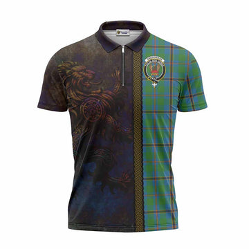 Snodgrass Tartan Family Crest Zipper Polo Shirt Alba Gu Brath Be Brave Lion Ancient Style Unisex - Tartan Vibes Clothing