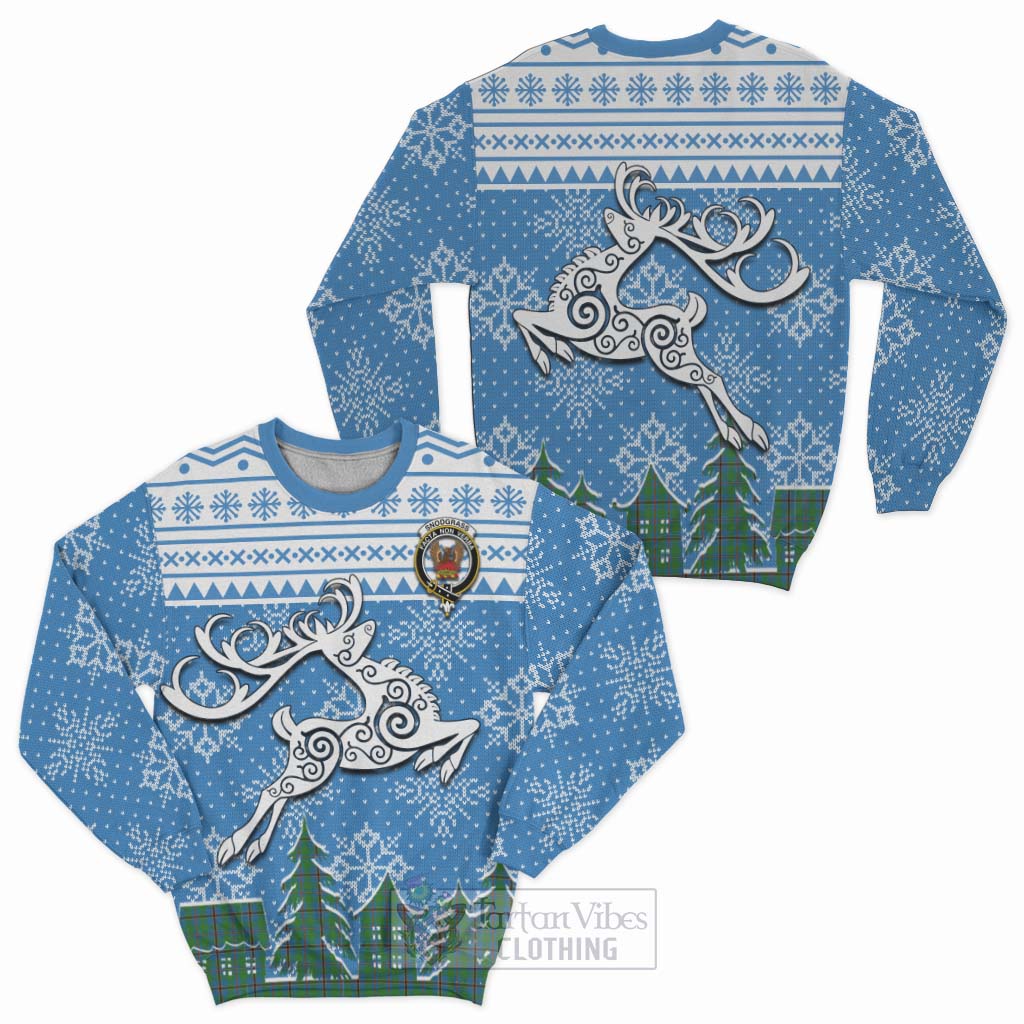 Snodgrass Clan Christmas Sweatshirt Celtic Reindeer Style Unisex - Tartan Vibes Clothing