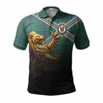 Snodgrass Crest Tartan Polo Shirt with Golden Lion Emblem Celtic Style Kid - Tartan Vibes Clothing