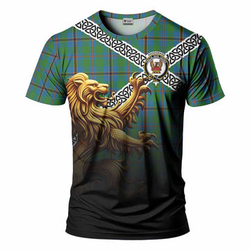 Snodgrass Crest Tartan T-Shirt with Golden Lion Emblem Celtic Style Kid's Shirt - Tartan Vibes Clothing