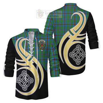 Snodgrass Tartan Ghillie Kilt Shirt with Family Crest and Celtic Symbol Style Men - Tartan Vibes Clothing