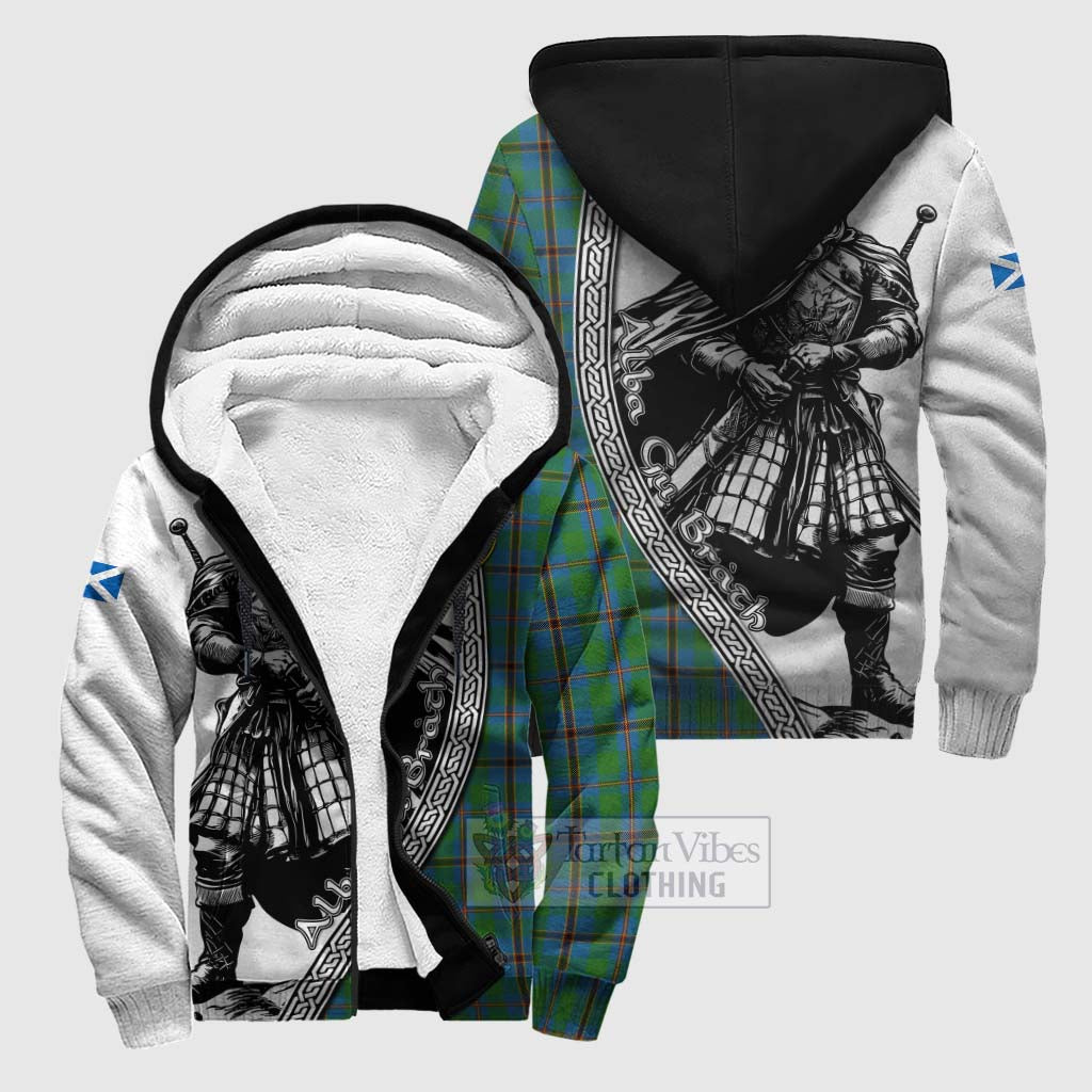 Snodgrass Tartan Clan Crest Sherpa Hoodie with Highlander Warrior Celtic Style Unisex S - Tartan Vibes Clothing