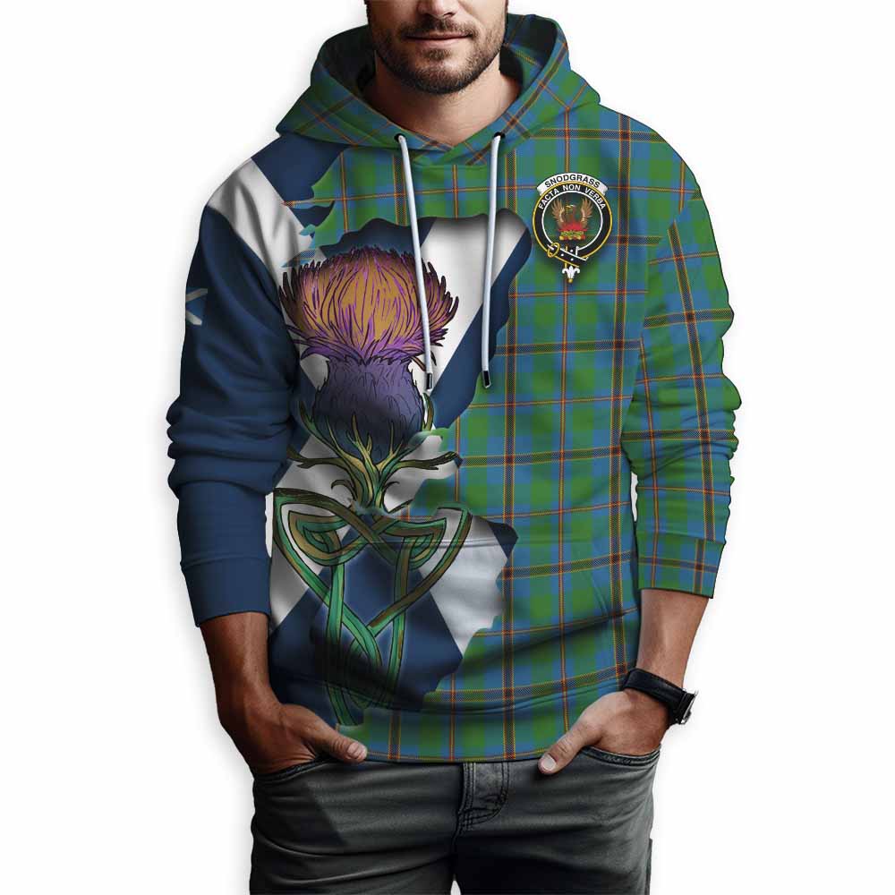 Tartan Vibes Clothing Snodgrass Tartan Family Crest Hoodie Scottish Thistle Celtic Inspired