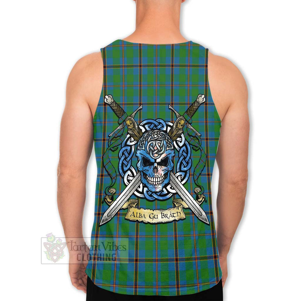 Snodgrass Tartan Men's Tank Top with Family Crest Celtic Skull Style Men - Tartan Vibes Clothing