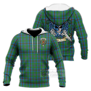 Snodgrass Tartan Knitted Hoodie with Family Crest Celtic Skull Style Unisex Knitted Pullover Hoodie - Tartan Vibes Clothing