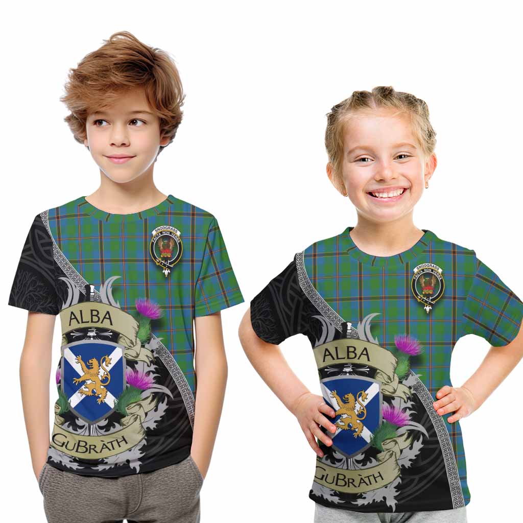 Snodgrass Tartan Family Crest Kid T-Shirt Lion Rampant Royal Thistle Shield Celtic Inspired Youth XL Size14 - Tartan Vibes Clothing