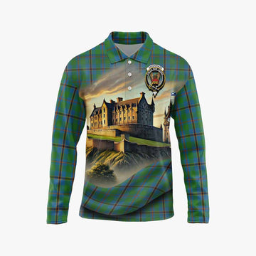 Snodgrass Tartan Family Crest Long Sleeve Polo Shirt with Scottish Ancient Castle Style Unisex - Tartan Vibes Clothing