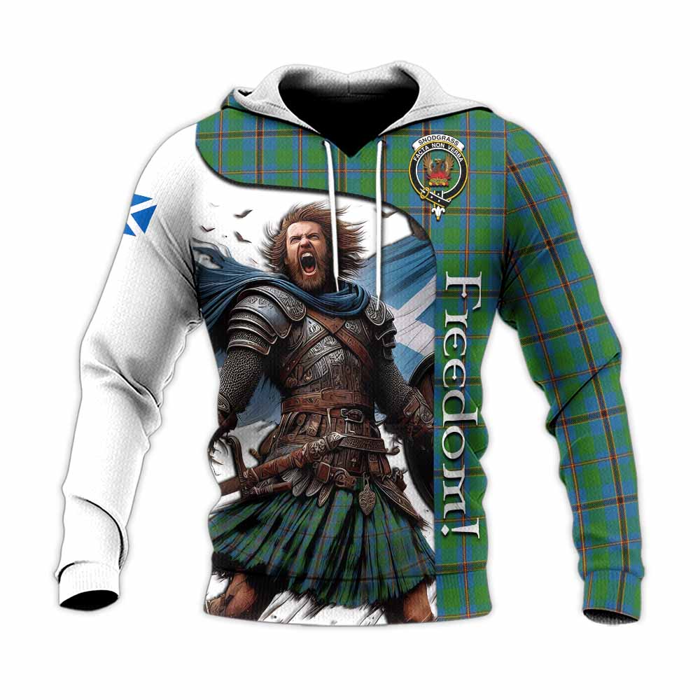 Tartan Vibes Clothing Snodgrass Crest Tartan Knitted Hoodie Inspired by the Freedom of Scottish Warrior
