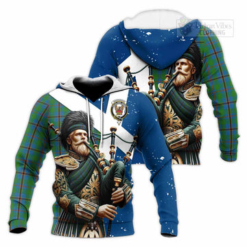 Snodgrass Tartan Knitted Hoodie with Family Crest Scottish Bagpiper Vibes Unisex Knitted Pullover Hoodie - Tartan Vibes Clothing