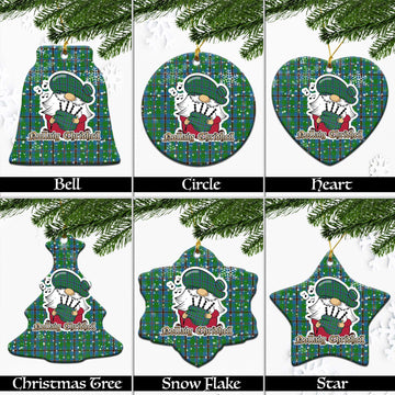 Snodgrass Tartan Christmas Ceramic Ornaments with Scottish Gnome Playing Bagpipes Ceramic - Tartan Vibes Clothing