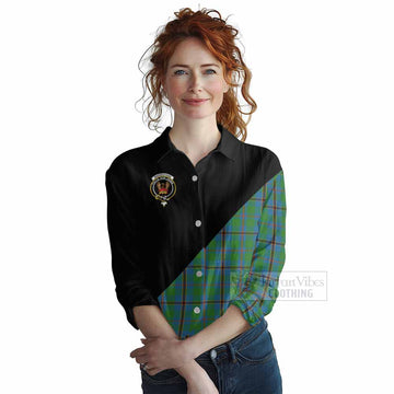 Snodgrass Tartan Women's Casual Shirt with Family Crest and Military Logo Style Female - Tartan Vibes Clothing