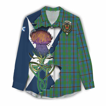 Tartan Vibes Clothing Snodgrass Tartan Family Crest Women's Casual Shirt Scottish Thistle Celtic Inspired