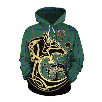 Snodgrass Tartan Cotton Hoodie with Family Crest Celtic Wolf Style Pullover Hoodie XS - Tartan Vibes Clothing