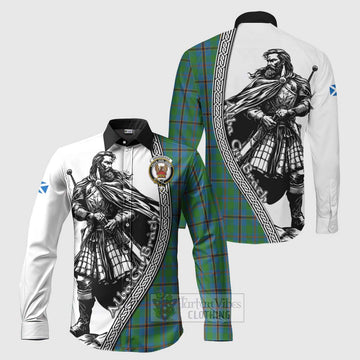 Snodgrass Tartan Clan Crest Long Sleeve Button Shirt with Highlander Warrior Celtic Style Men's Shirt S - Tartan Vibes Clothing