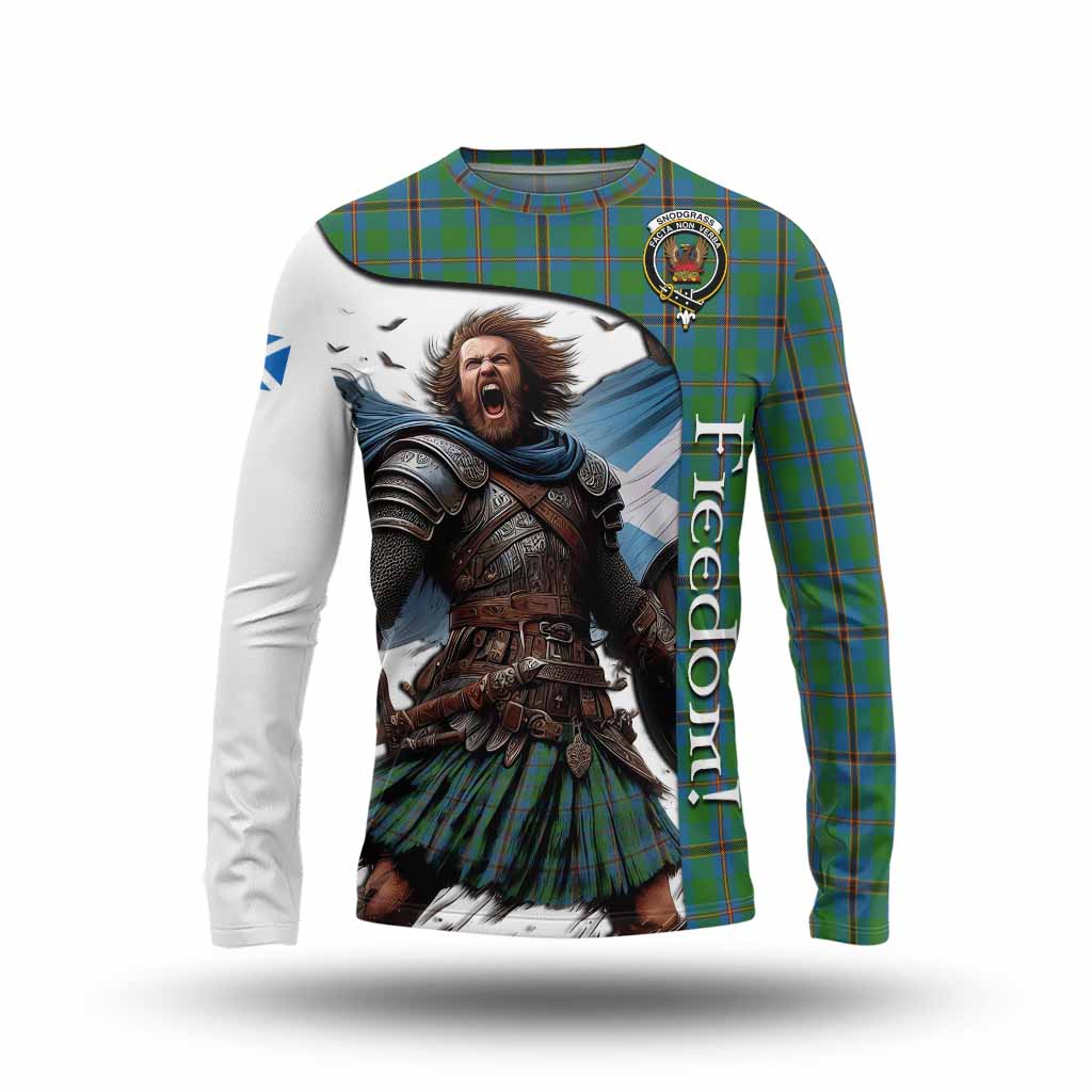 Tartan Vibes Clothing Snodgrass Crest Tartan Long Sleeve T-Shirt Inspired by the Freedom of Scottish Warrior