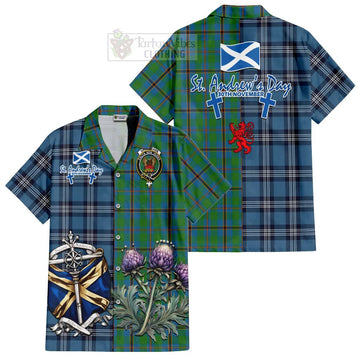 Snodgrass Tartan Hawaiian Shirt Happy St. Andrew's Day Half Tartan Style Kid - Tartan Vibes Clothing